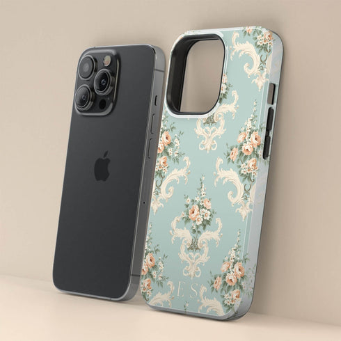 Custom Initials Shabby Chic Rococo iPhone Case